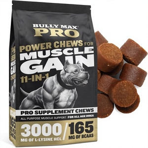 BLUE WHALE Bully <span class=keywords><strong>Max</strong></span> 11-en-1 Friandises à mâcher pour développer les muscles des chiens, riches en protéines et acides aminés, recommandées par les vétérinaires, pour chiots et adultes de toutes races et âges - Product Image 1