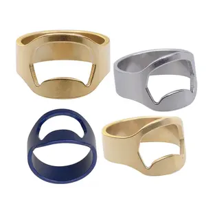 Trung Quốc Nhà Máy Giá Rẻ Cá Nhân Hoá Quà Tặng Đám Cưới Set Mini Công Cụ Vàng Chai Opener Thép Không Gỉ Bia Có Thể Opener Nhẫn