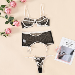 New Women Sexy Lingerie Set Perspective Bra Adjustable Sexy Bottom See Through Briefs - Product Image 6