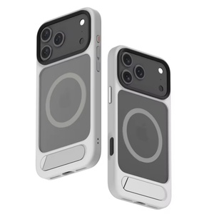 Étui magnétique translucide mat premium pour <span class=keywords><strong>iPhone</strong></span> 17 13 Pro Max 15 16 Plus avec support horizontal dissimulé et coque de protection - Product Image 1