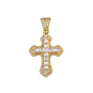 Kalung Liontin Salib Zirkon Warna Hip Hop YYN untuk Pria, Rantai Tembaga Model Fashion Serbaguna, Rantai Pilin - Product Image 6