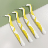 Brosse interdentaire en forme de L pour adulte Cure-dents brosse à dents pour soins bucco-dentaires matériel orthodontique en acier inoxydable