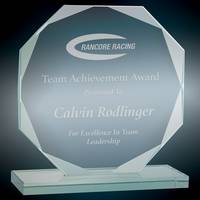Trophée en cristal transparent personnalisé avec plaque de reconnaissance, emballage avec boîte cadeau en papier