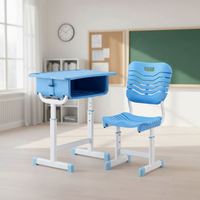 Ensemble de bureau et chaise réglables pour étudiants avec tiroir, surface de travail en plastique 450x650 mm, mobilier de classe scolaire