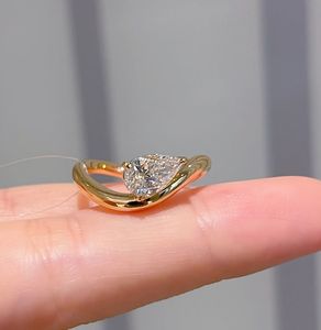 Xinfly 18K Real Gold IGI Certified Custom 1Carat <b>Solitaire</b> Pear Cut Lab Grown Diamond Wedding Engagement <b>Rings</b> for Romantic Gift - Product Image 3