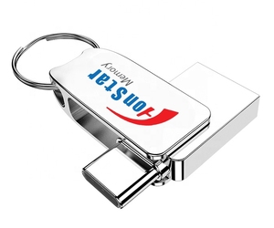 미니 회전 유형 C USB 플래시 드라이브 키 체인 금속 회전 USB 스틱 2 in 1 USB 키 OTG 2.0 Pendrive 도매 - Product Image 1