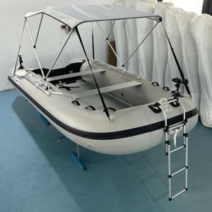 <span class=keywords><strong>Bateau</strong></span> pneumatique en aluminium gris de 4 m x 4,2 m pour <span class=keywords><strong>6</strong></span> <span class=keywords><strong>personnes</strong></span>, pour les voyages en lac, en rivière et en mer, <span class=keywords><strong>bateau</strong></span> à rames - Product Image 1