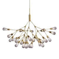 Luminaires suspendus en verre minimalistes nordiques modernes, design de créateur, branche d'arbre dorée, lustre pour salle à manger, salon, chambre à coucher