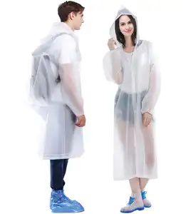 Capa de chuva reutilizável branca de alta qualidade personalizada Poncho de chuva portátil descartável impermeável poncho de chuva para homens