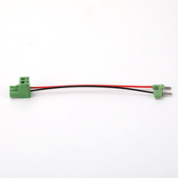 Kabel Jumper Terminal Blok 2 Pin Hijau, Konektor Male ke Female untuk Inverter, Kontrol Industri, Sensor