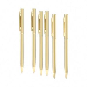 Stylos à bille métalliques fins à écriture fluide, stylo à corps métallique personnalisé pour hommes et femmes - Product Image 1