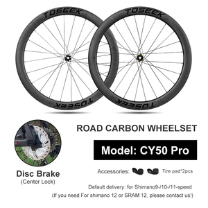 Juego <span class=keywords><strong>de</strong></span> Ruedas para <span class=keywords><strong>Bicicleta</strong></span> <span class=keywords><strong>de</strong></span> Carretera TOSEEK 700C <span class=keywords><strong>de</strong></span> Fibra <span class=keywords><strong>de</strong></span> Carbono, Tipo Clincher, <span class=keywords><strong>de</strong></span> Fábrica, 28 mm <span class=keywords><strong>de</strong></span> Ancho, 38/50/60 mm, Patrón <span class=keywords><strong>de</strong></span> Radios Rectos, Tubeless Ready, 24 - Product Image 2