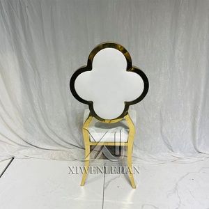 Ghế nhà hàng da PU thiết kế hoa, dùng cho sự kiện, ăn uống, đám cưới vàng, khách sạn, ghế xếp chồng kiểu Ý sang trọng, khung thép không gỉ - Product Image 5