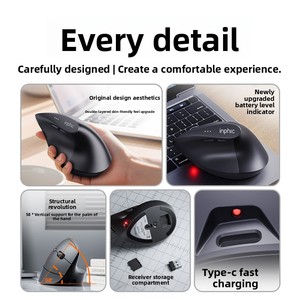 Souris sans fil verticale <span class=keywords><strong>INPHIC</strong></span> X9 PRO pour droitier, 6 boutons, rechargeable, ergonomique - Product Image 3