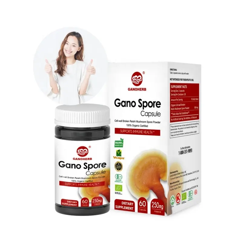 Ganoderma Lucidum toplu toz spor Lingzhi özü tozu kapsül ücretsiz kargo 8 Boxxes