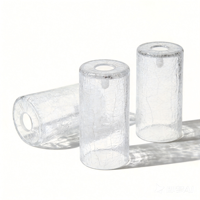 Abat-jour en verre transparent craquelé en forme de tube cylindrique, couvercle décoratif de remplacement pour applique murale intérieure