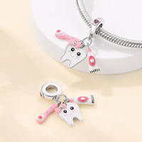 Perles breloques DIY pour bracelet, thème Trousse de premiers secours et Dents, accessoires pour enseignants
