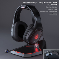 Casque de jeu sans fil 2.4G+BT supra-auriculaire pour PS4/Xbox One avec suppression du bruit ENC, USB Type-C, faible latence