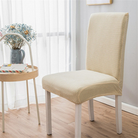 Haute qualité doux chaise couverture maïs velours Polyester tricoté élastique tissu couleur unie housse salle à manger chaise couverture