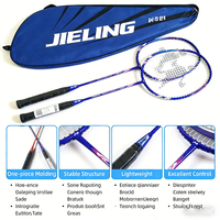 Raquette de badminton en fibre de carbone pour amateurs, niveau intermédiaire, durable, légère, type de contrôle du volant JIELING W521