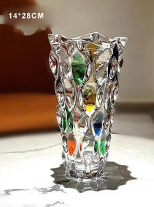 घर की सजावट के लिए नई यूरोपीय शैली रंगीन पारदर्शी क्रिस्टल ग्लास <span class=keywords><strong>vase</strong></span> - Product Image 6