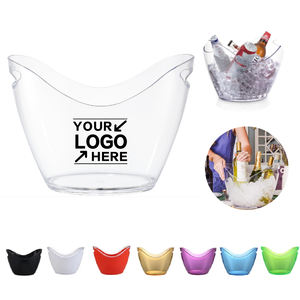 2 गैलन बड़े ऐक्रेलिक बर्फ की बाल्टी नाव आकार वाइन शैंपेन कूलर साफ प्लास्टिक पेय चिलर - Product Image 1