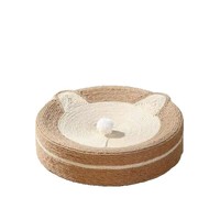 Tempat Tidur dan Alas Garuk Kucing dari Bahan Hemp, Tahan Lama, Tahan Aus, Bentuk Bulat, Alas Cakar Kucing, Sarang Kucing Kecil, Mainan Perawatan Kucing
