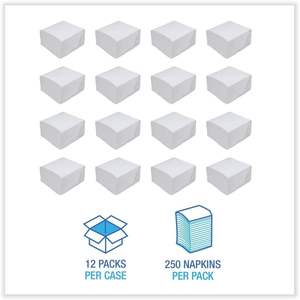 Servilletas de Papel Blancas Suaves y Absorbentes con Diseño Impreso Boardwalk 8307W, 17 x 17 Pulgadas, 3000 Unidades por Caja - Product Image 6