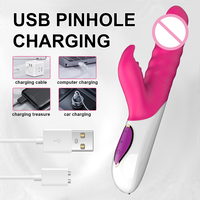 Vibrador de Conejo de Doble Cabeza con 10 Frecuencias y Alimentación USB, Simulación de Punto G Variable, Juguete Sexual para Adultos, Masajeador Sexual Femenino