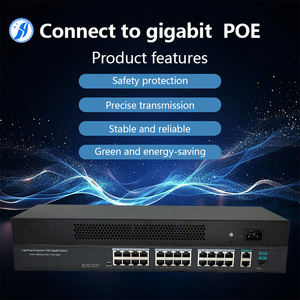 Huayu 24-Port PoE thông minh Power <span class=keywords><strong>Ethernet</strong></span> chuyển đổi với QoS 1 Uplink <span class=keywords><strong>Gigabit</strong></span> và 2 10/100/1000M quang cổng - Product Image 5
