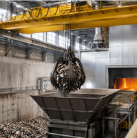 Grue à pelle grue de type QZ pour traitement des déchets, avec godet de préhension, commande PLC, moteur, hauteur de levage 25m, haute performance, facile à utiliser
