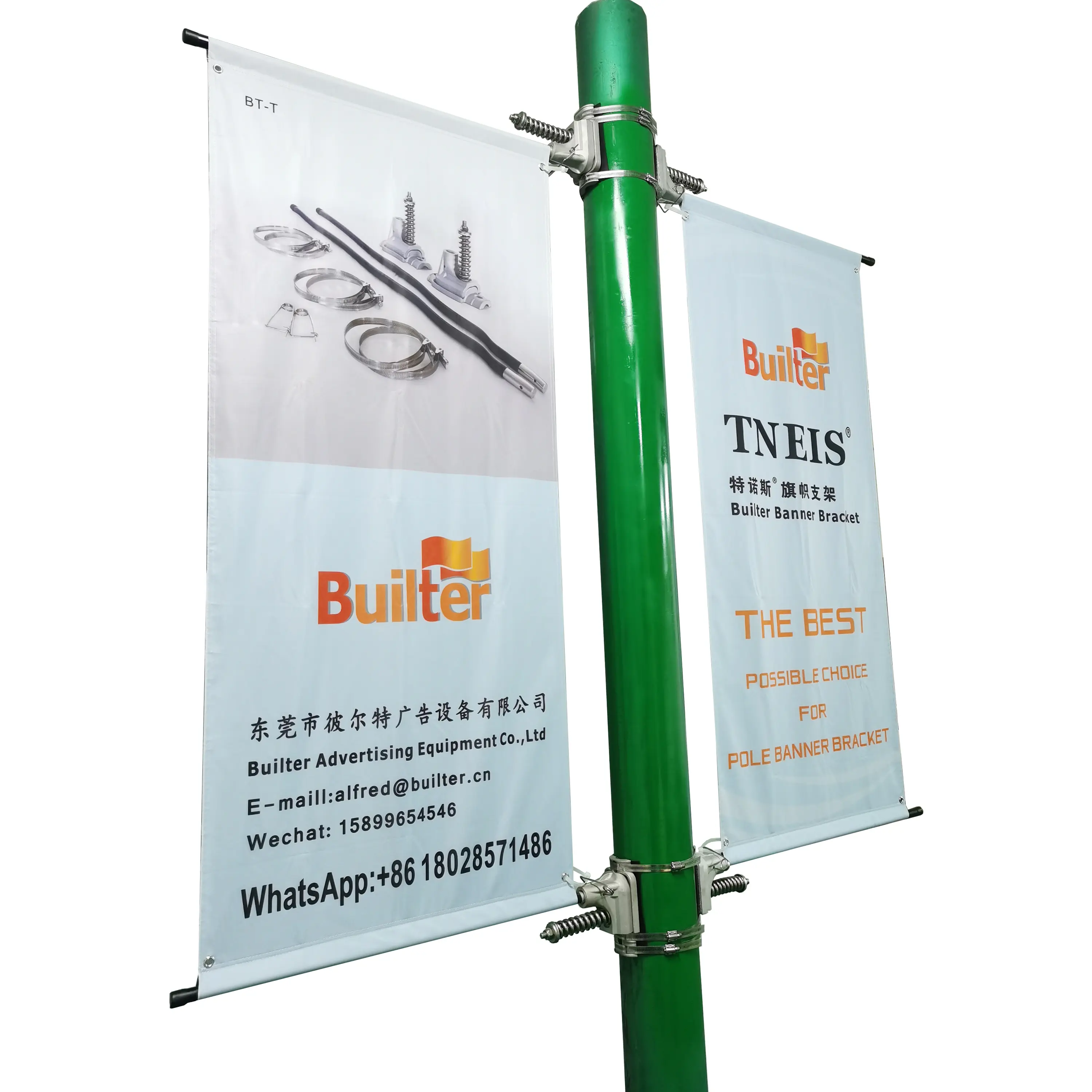 flag lamp post ad banner factory