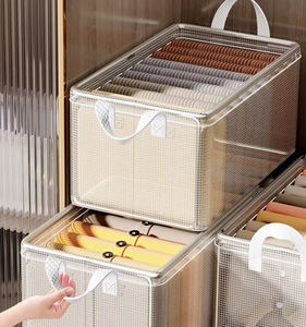 <span class=keywords><strong>กล่อง</strong></span>จัดระเบียบ<span class=keywords><strong>เสื้อ</strong></span>ผ้าในตู้<span class=keywords><strong>เสื้อ</strong></span>ผ้าสำหรับกางเกงยีนส์ <span class=keywords><strong>เสื้อ</strong></span>สเวตเตอร์ <span class=keywords><strong>เสื้อ</strong></span>ยืด แบบซ้อนได้ พร้อมหูหิ้วแข็งแรง - Product Image 5