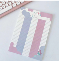 Bloc-notes Kawaii Cartoon non collant - Bloc-notes mignon chien Sakura pour fournitures scolaires - Impression personnalisée, papier 80 g/m², taille personnalisable