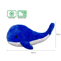 Packs de chaleur pour micro-ondes avec un design de baleine en peluche, jouet en peluche pour enfants