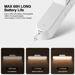 Modern 56 LED Adjustable Color <b>Wireless</b> Touch Light Dimmable Eye Protection Lamp ABS Plastic Body Rechargeable <b>for</b> Bedroom Use - Product Image 4