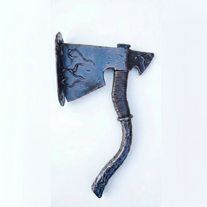 Poignée de porte en fer forgé galvanisé de style moderne, résistante à la rouille, avec design lame de hache surélevée, installation facile pour la décoration de portail - Product Image 1