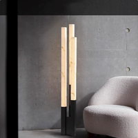 Lampe sur pied en métal vertical de luxe, imitation albâtre, LED, lampe décorative pour salon, éclairage de projet