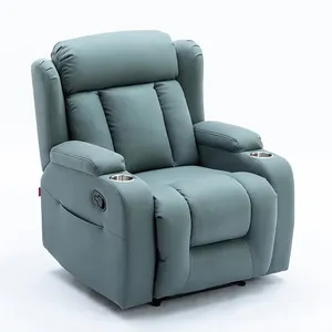 Divano reclinabile per divano elettrico in pelle di alta qualità con corpo portabicchieri