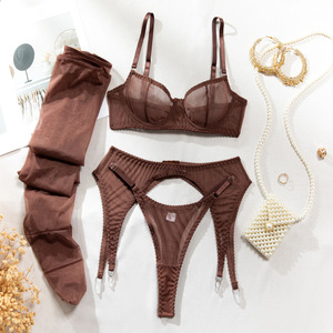 Ensemble de <span class=keywords><strong>lingerie</strong></span> sexy Chuangerm Spot 2026 pour femmes, body en maille ultra fin 3 pièces, tenue 4 pièces avec bas, <span class=keywords><strong>lingerie</strong></span> sexy - Product Image 4