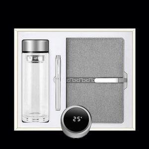 <b>Top</b> Selling Custom logo Elegant Glass Cup with Temperature Controlled and Long Metal Magnetic Notebooks for Corporate Gift Set - Product Image 5