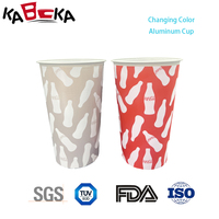 Mug en aluminium magique avec logo personnalisé, boisson froide de fête, changement de couleur sensible à la température, réutilisable, 480 ml, gobelet en métal durable