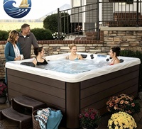 Piscine extérieure commerciale de grande taille pour complexe hôtelier, en acrylique haute performance, bain à remous autoportant moderne de luxe, écologique, garantie 3 ans