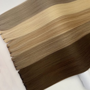 Extensiones de Cabello Humano Virgen Ruso Ombre Piano Genius Weft con Raíces Oscuras y Degradado Rubio para Salones de Belleza - Product Image 2