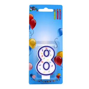 0-9 colorful confetti fancy happy birthday cake number candle for kids adult