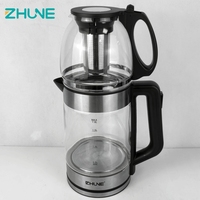 Bouilloire électrique sans fil en verre ZHUNE 1,2L+1,8L, arrêt automatique, protection contre l'ébullition à sec, base rotative à 360°, eau chaude 220V