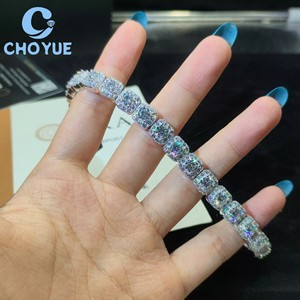 Wholesale 925 Sterling Silver 8MM Moissanite Tennis Bracelet Round Cut Iced Out Fine Jewelry for <b>Men</b> Women Pass Diamond Test - Product Image 5