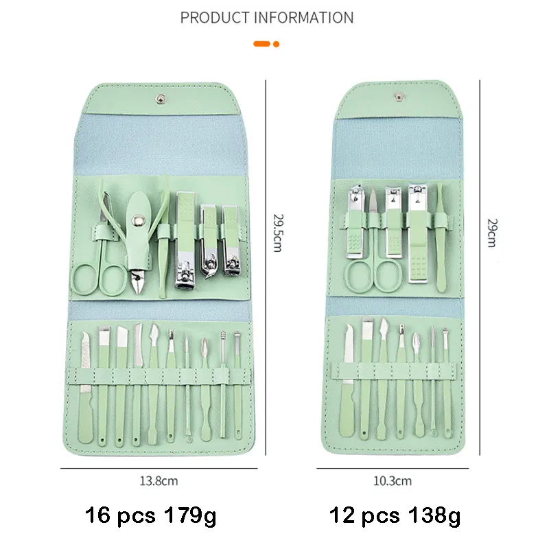 Gmagic Set Manicure Set Pedicure tagliaunghie in acciaio inox cuticole pinza tagliaunghie strumenti di taglio con custodia in PU Kit