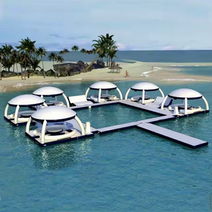 Plateforme de natation <span class=keywords><strong>gonflable</strong></span> flottante sur eau, avec chaise de <span class=keywords><strong>Ski</strong></span> <span class=keywords><strong>Jet</strong></span>, matelas avec <span class=keywords><strong>bouée</strong></span>, tente, île, livraison gratuite - Product Image 1