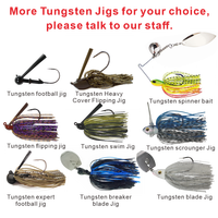 Pêche en gros Tungstène Jupe Caoutchouc Spinner Appât Leurre Bass Jig Tungsten Football Jig